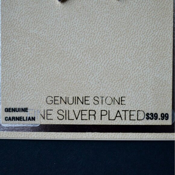 American Classic Genuine Carnelian Fine Silver Plated Drop Leaf Earrings New - Picture 4 of 5